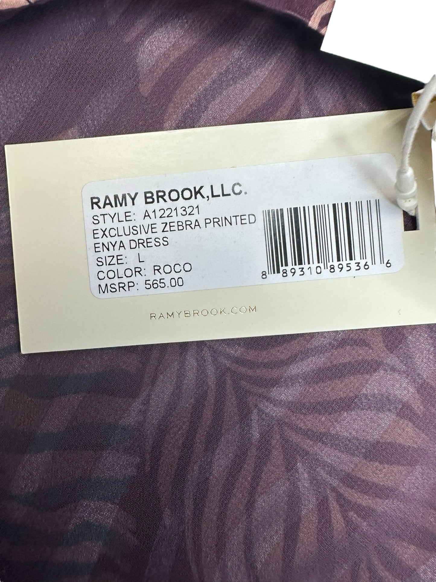 RAMY BROOK NWT 100% Silk Zebra Printed ENYA Dress Size L
