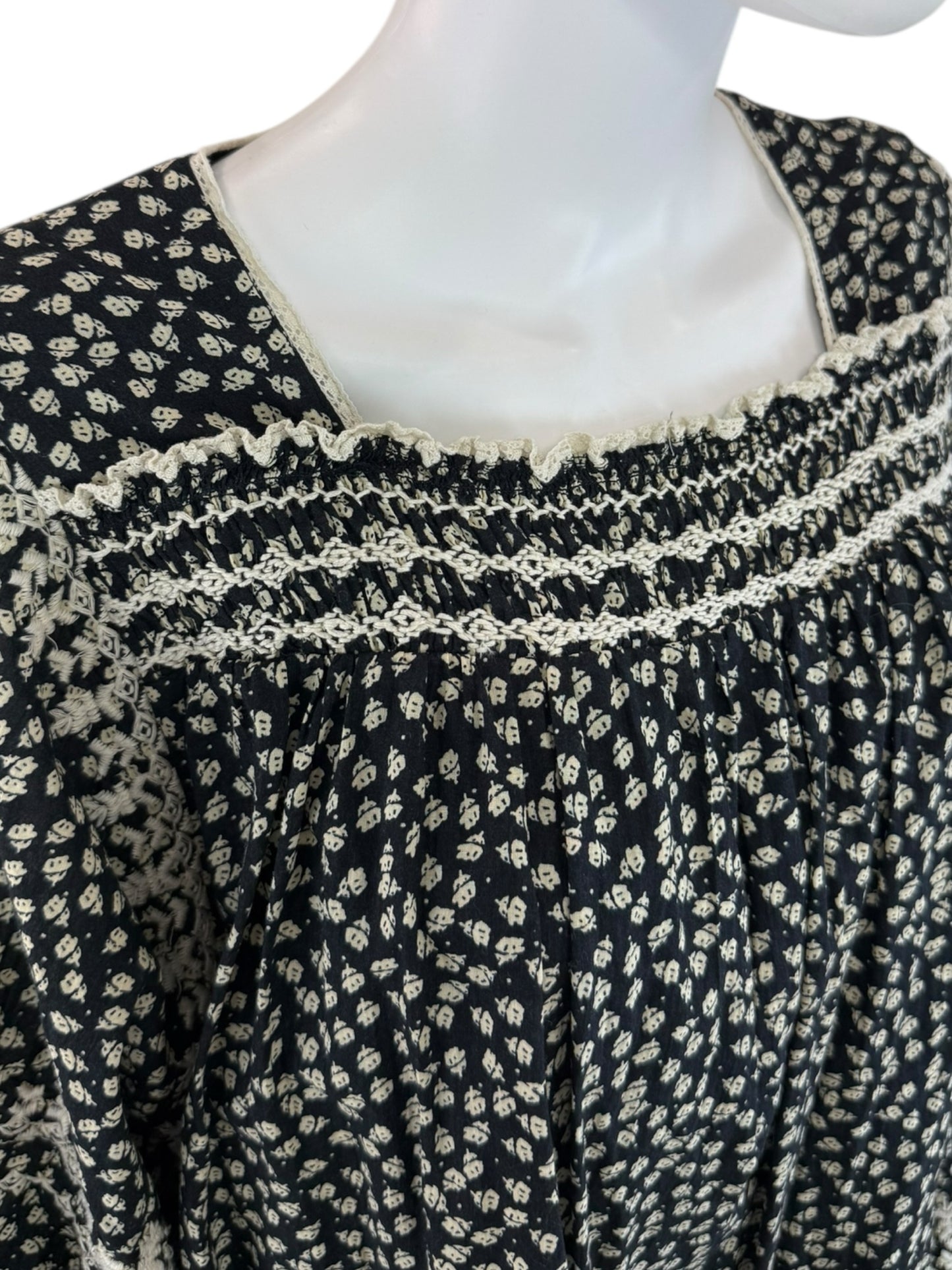 Free People Black Floral Mini Dress Size S