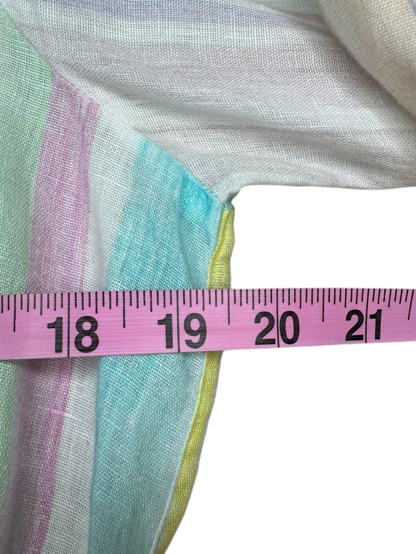 120% Lino 100% Linen Pastel Stripe Button-Down Dress Size 44