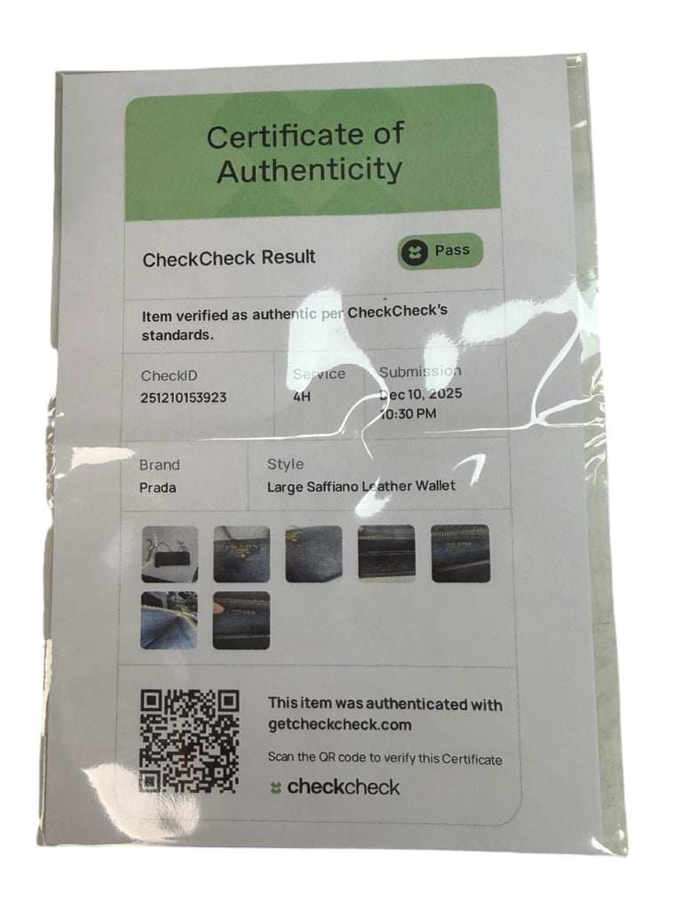 PRADA Navy Saffiano Leather Convertible Crossbody Wallet