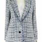 KARL LAGERFELD Blue and White Tweed Jacket Size 8