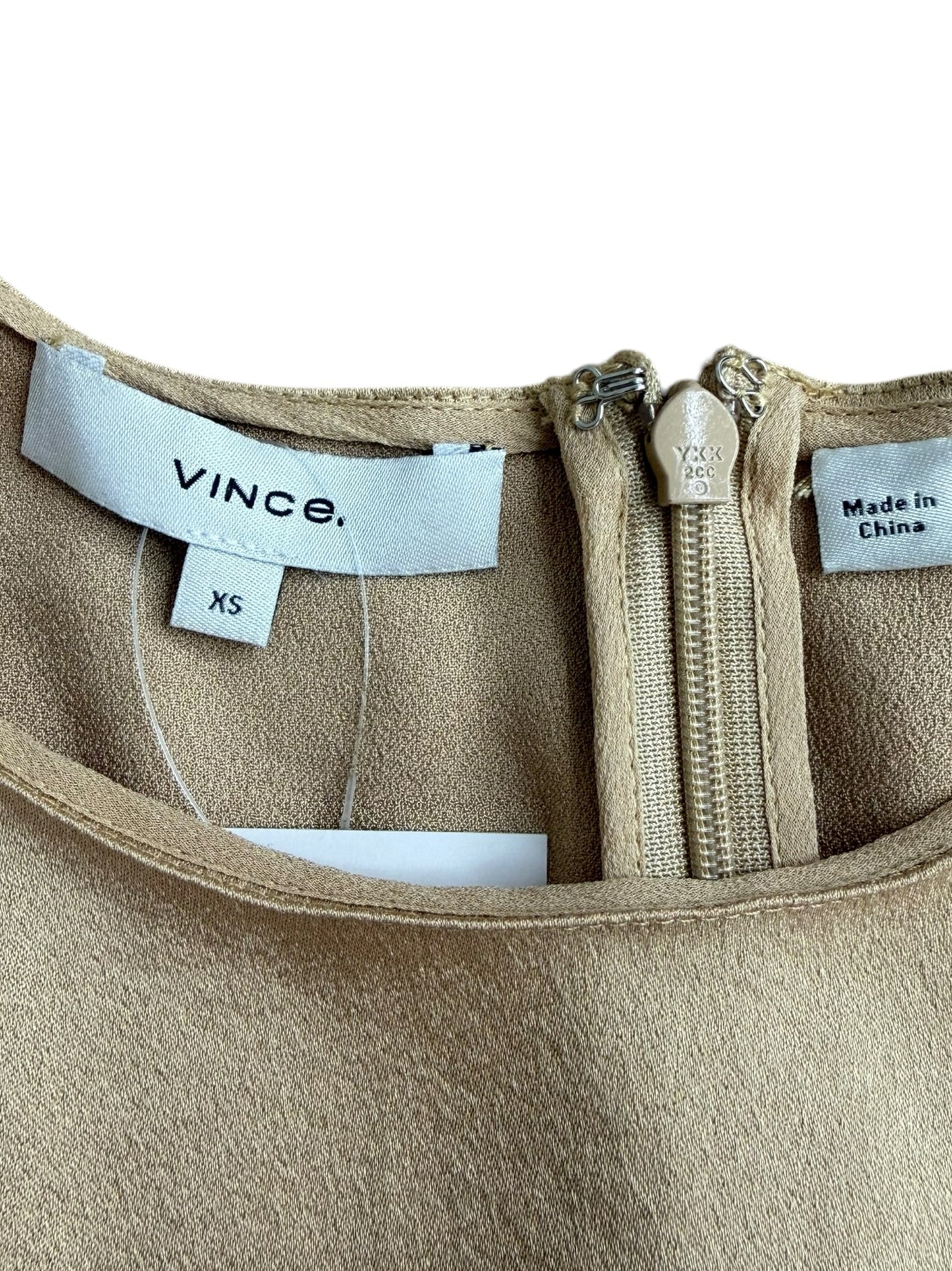 Vince Gold Crinkle Textured Shell Size XS
