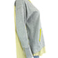 tru luxe Gray and Yellow Contrast Knit Top Size M