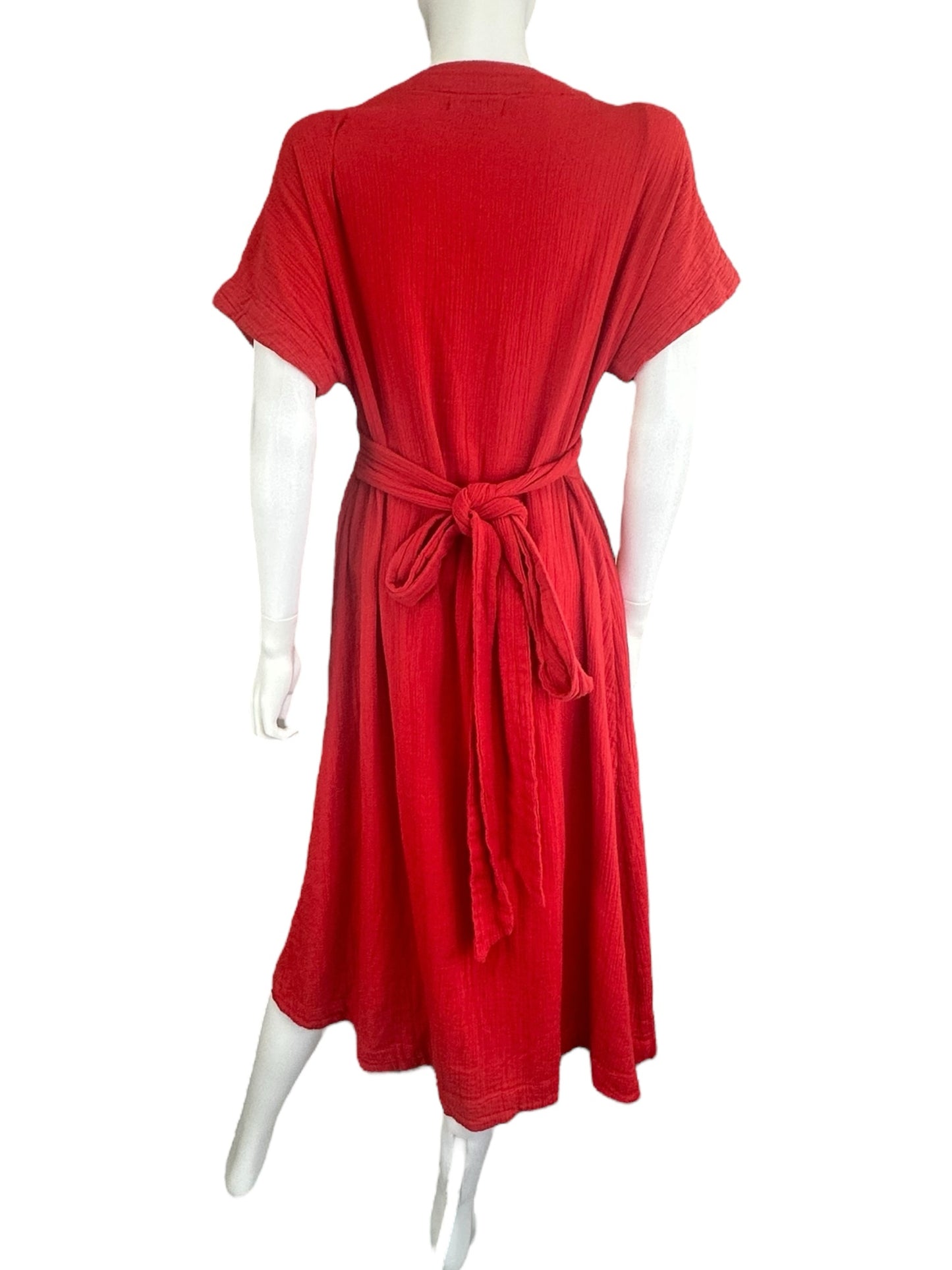 100% Cotton HATCH Red Maxi Dress Size 2