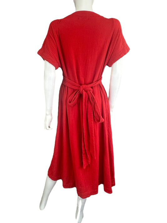 100% Cotton HATCH Red Maxi Dress Size 2