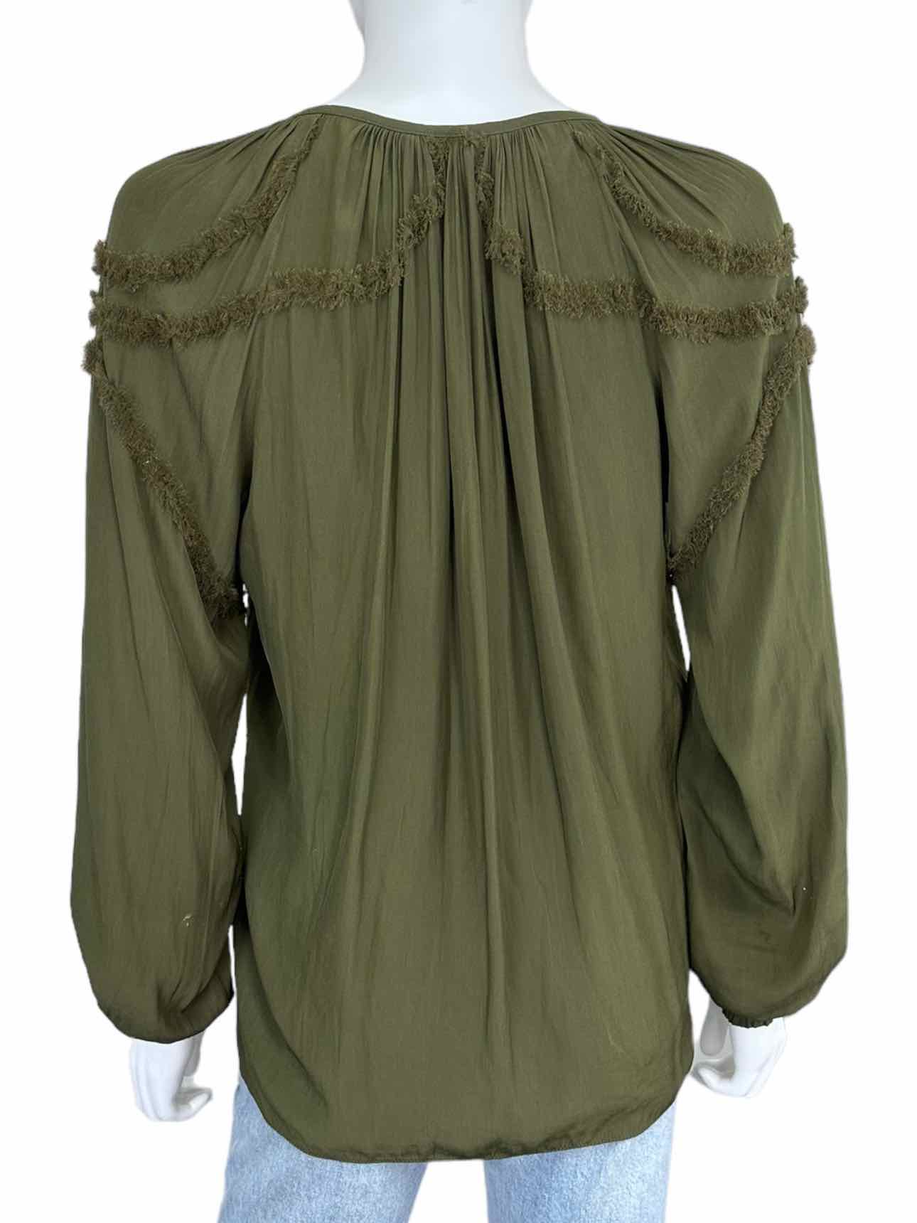 RAMY BROOK Olive Silk Blouse Size XS