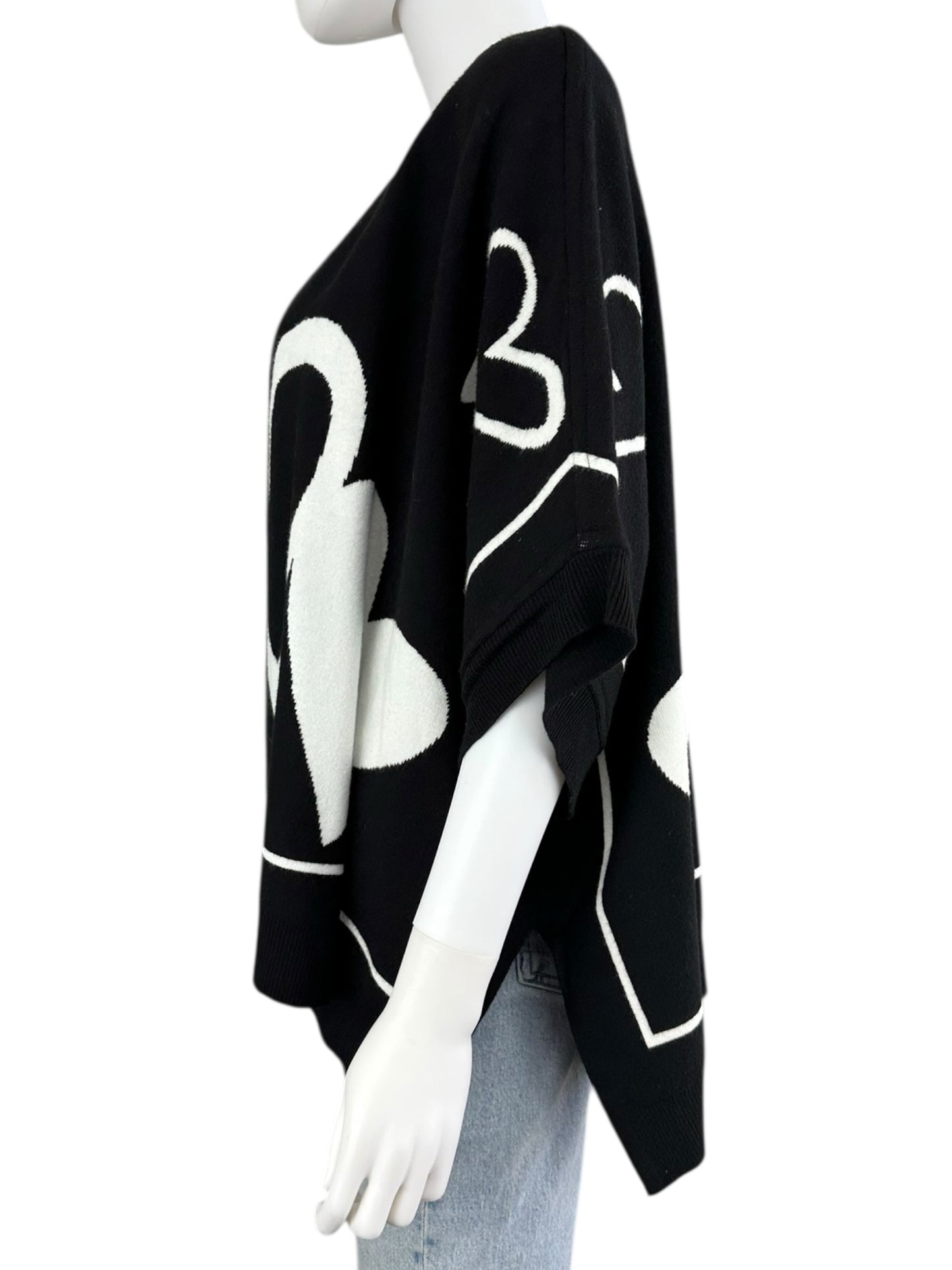 Chico's NWT Reversible Hearts Ruana Sweater Cardigan Size M