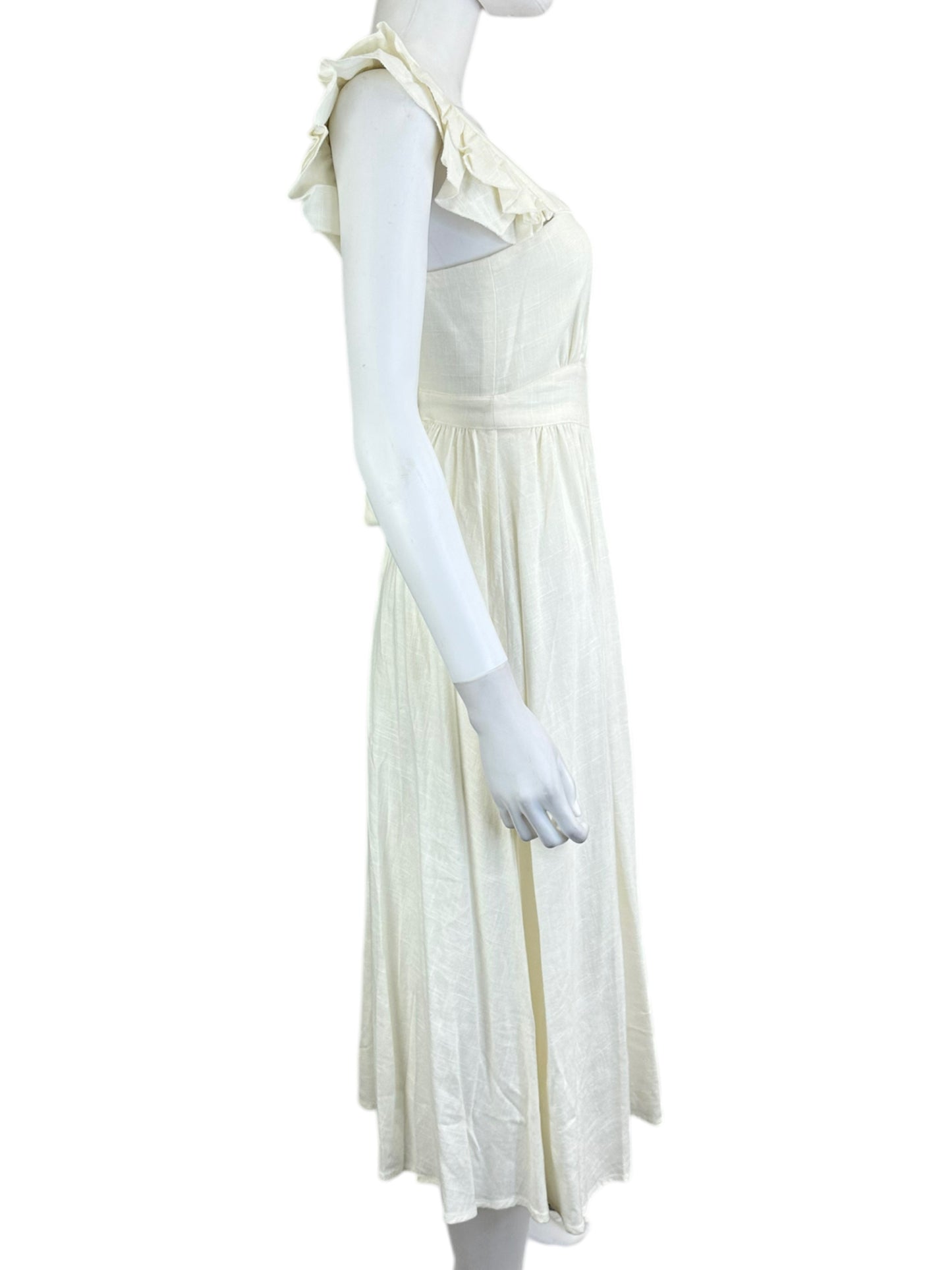 Spell Size Cream Ruffle Midi Dress Size XS