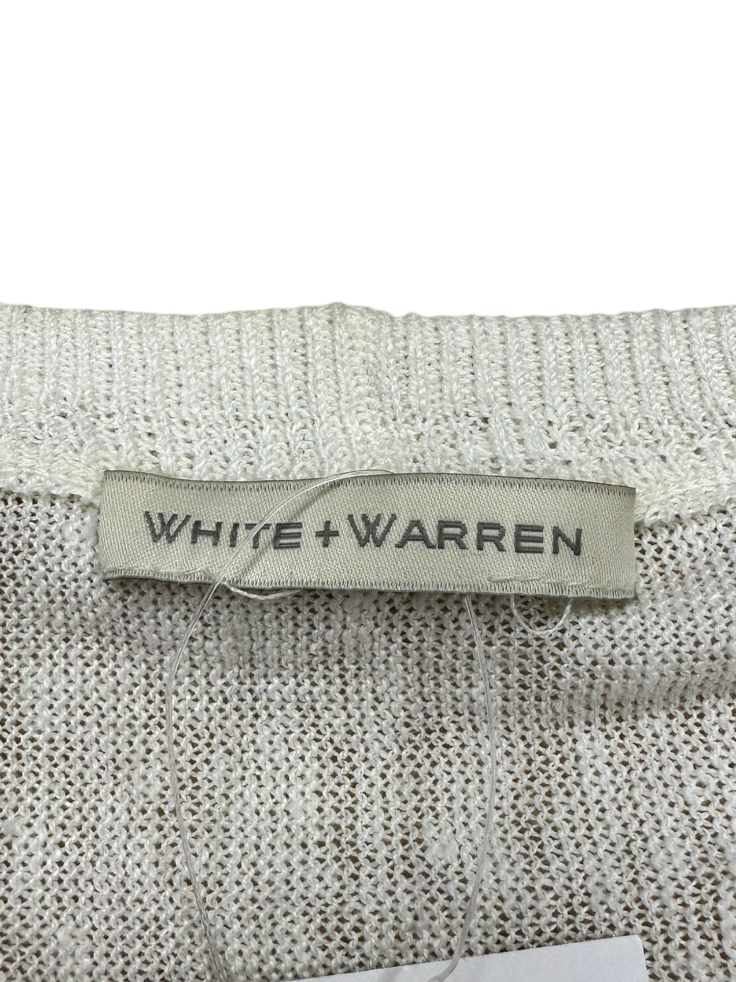 WHITE + WARREN Cream Linen Cardigan Size S