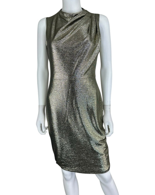 BLACK HALO NWT Gold Shimmer Cocktail Dress Size 6