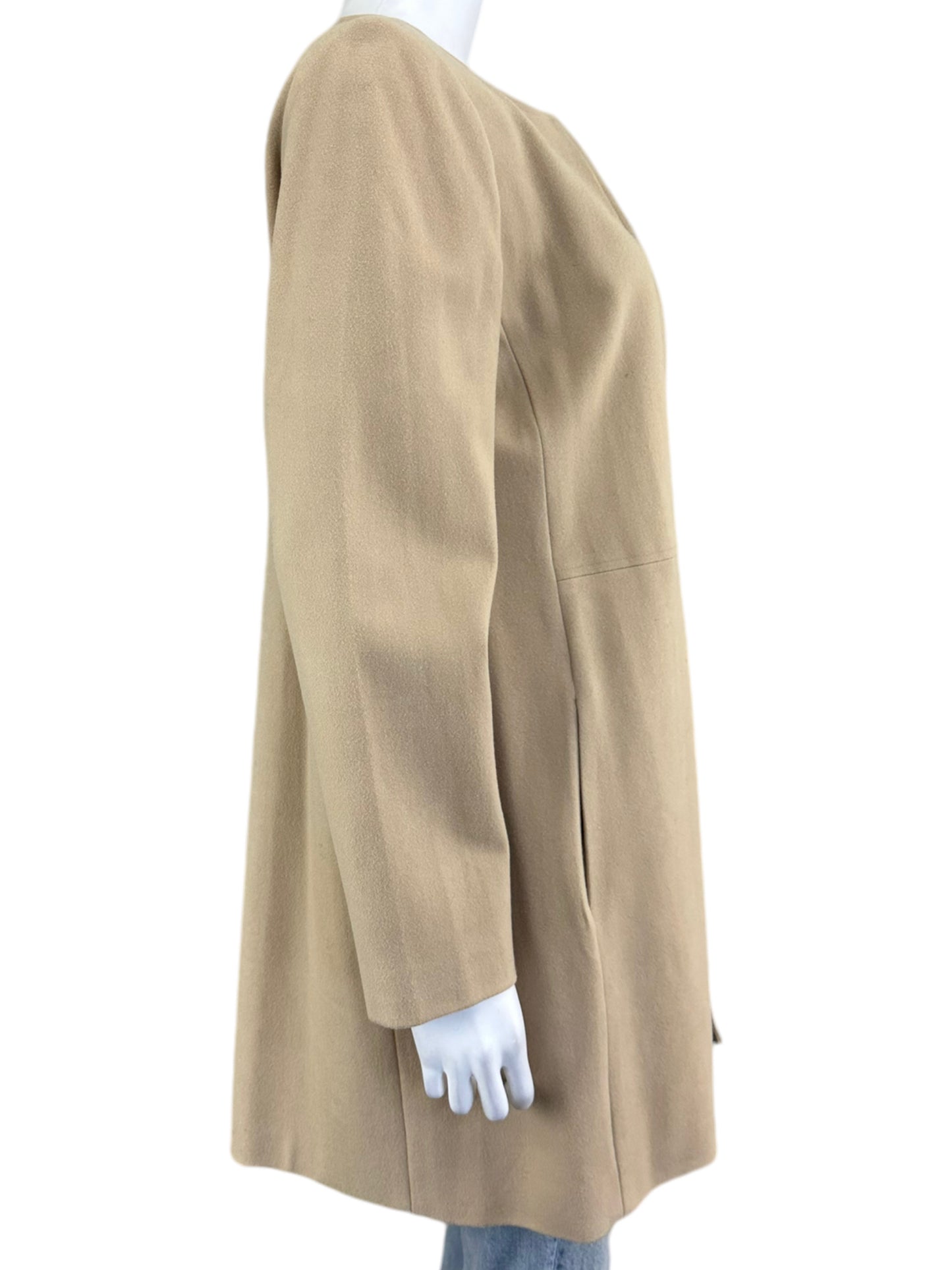 chicos Tan Fleece Trench Size M