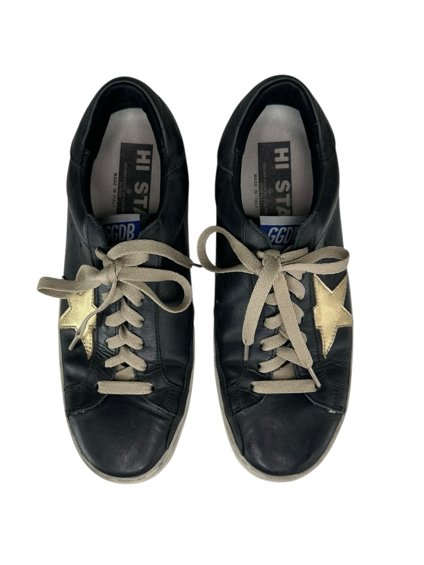 GOLDENGOOSE Black Super-Star Leather Sneakers Size 42