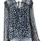 BCBGMAXAZRIA NWT Blue Leopard Print Blouse Size XXS
