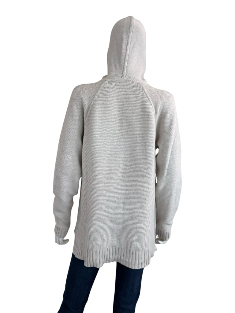 WHITE + WARREN Beige 100% Cotton Hooded Sweatr Size M