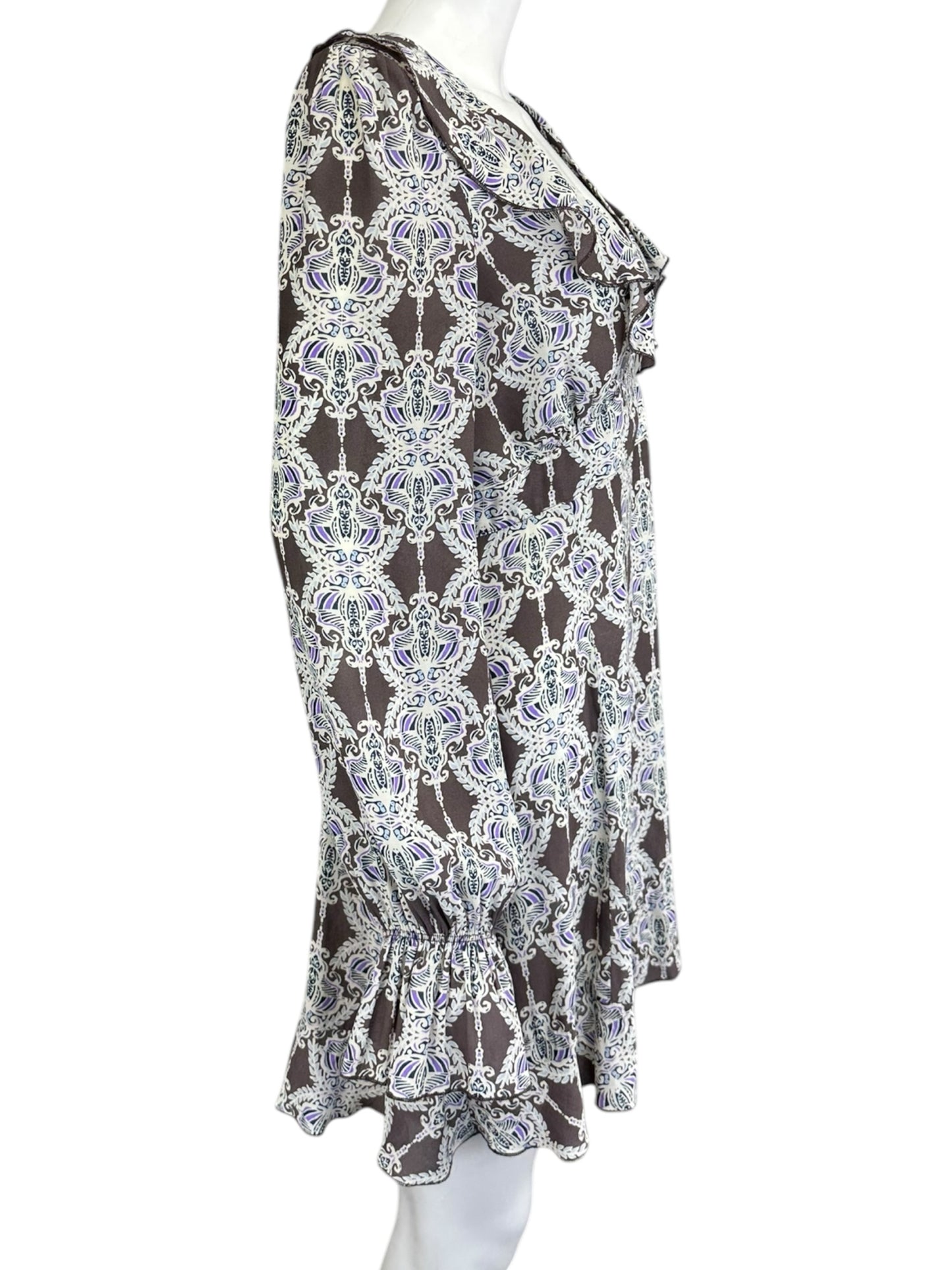 Free People Brown Paisley Mini Dress Size M