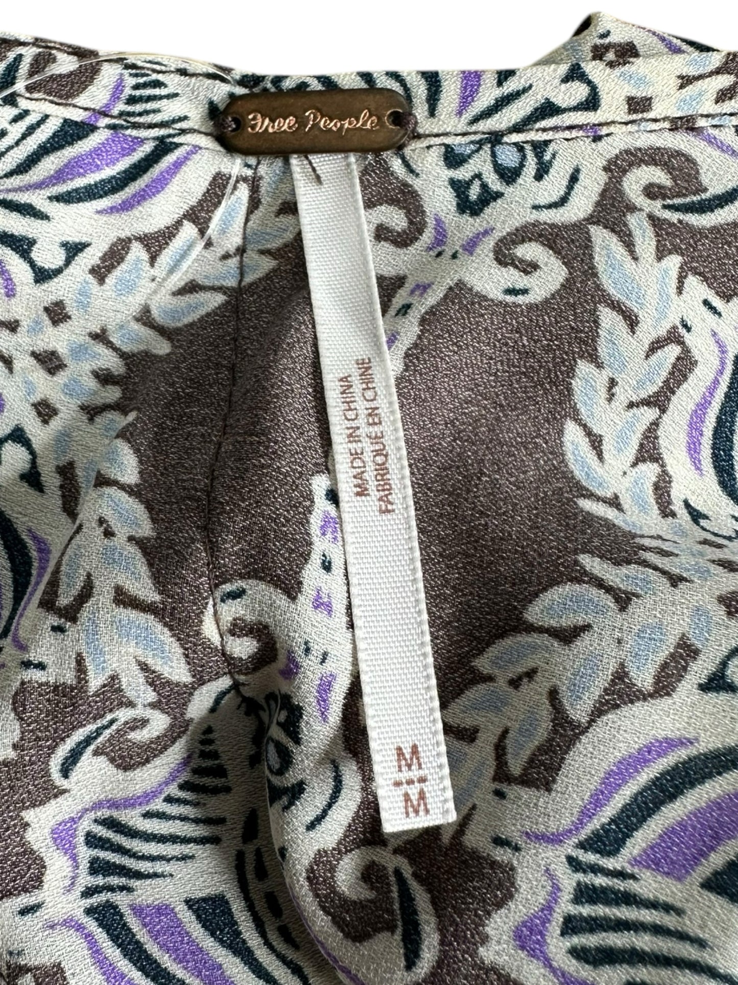 Free People Brown Paisley Mini Dress Size M