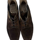SALVATORE FERRAGAMO Brown Suede Boots Size 7.5