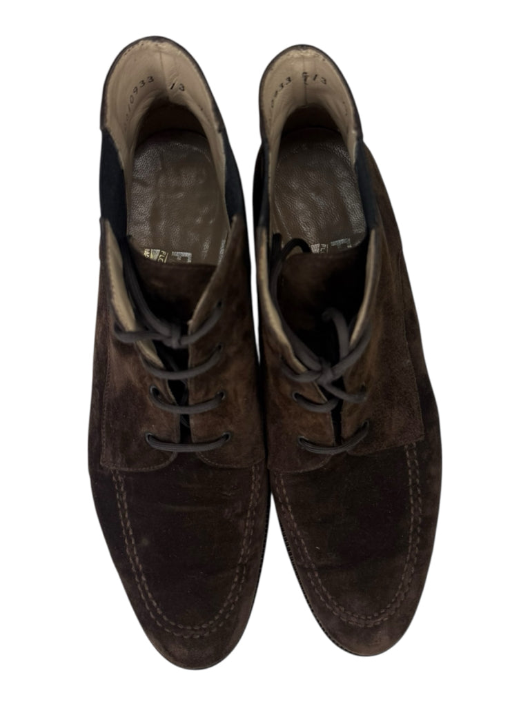 SALVATORE FERRAGAMO Brown Suede Boots Size 7.5