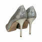 JIMMY CHOO Silver Glitter LUNA Pumps Size 38