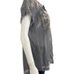 Johnny Was Gray Floral Embroidered Dreaming Blouse Size M