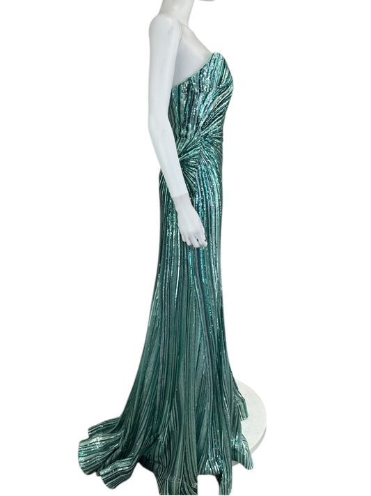 Jovani Teal Sequin Long Formal Dress NWT Size 4