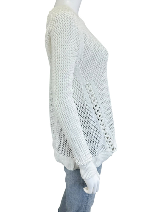 WHITE + WARREN White Cotton Sweater Size S