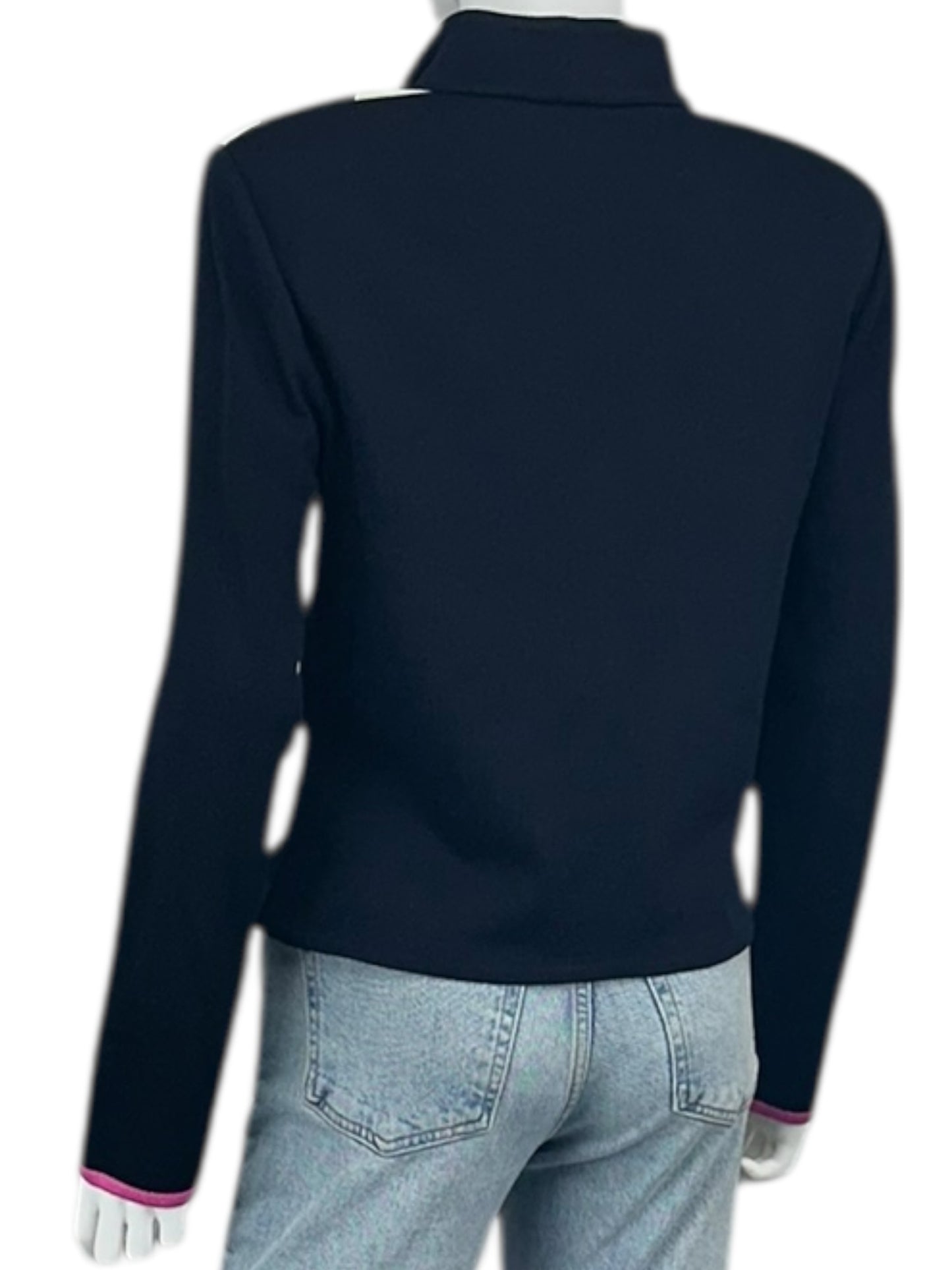 St. John Black Striped Knit Jacket Size 8