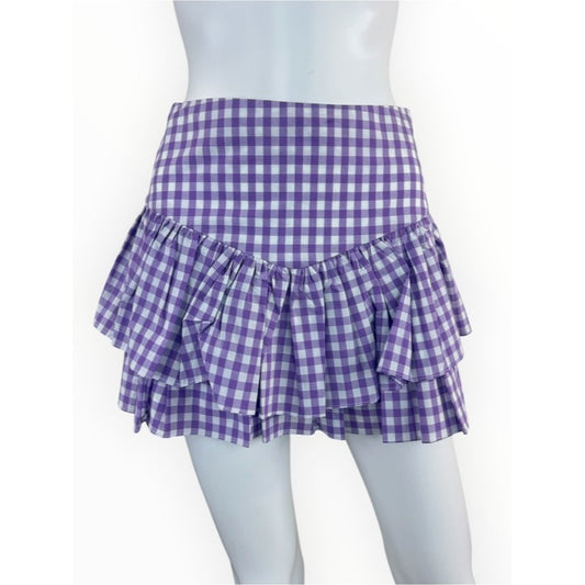 Cake For Dinner Elizabeth Gingham Skirt in Purple Size S