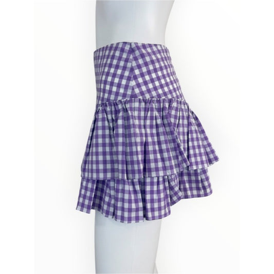 Cake For Dinner Elizabeth Gingham Skirt in Purple Size S