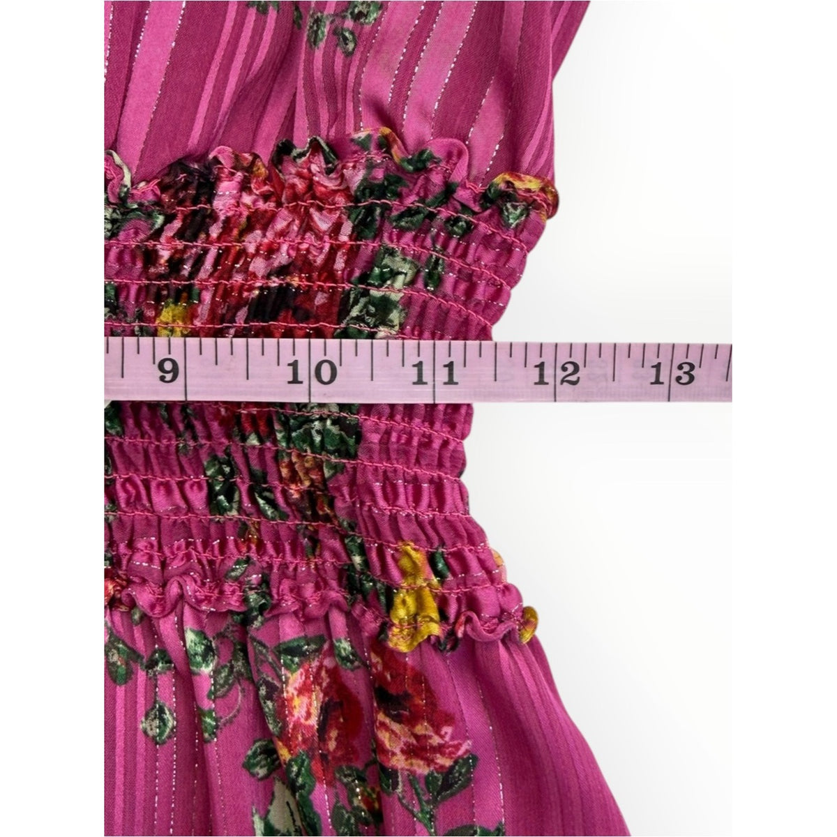 WAYF NWT Magenta Stripe Floral Mini Dress Size S