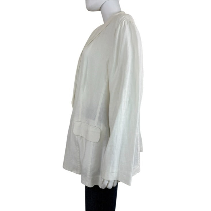 J. Jill White 100% Linen Blazer Size 2X