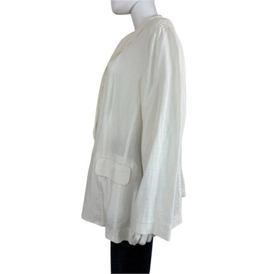 J. Jill White 100% Linen Blazer Size 2X