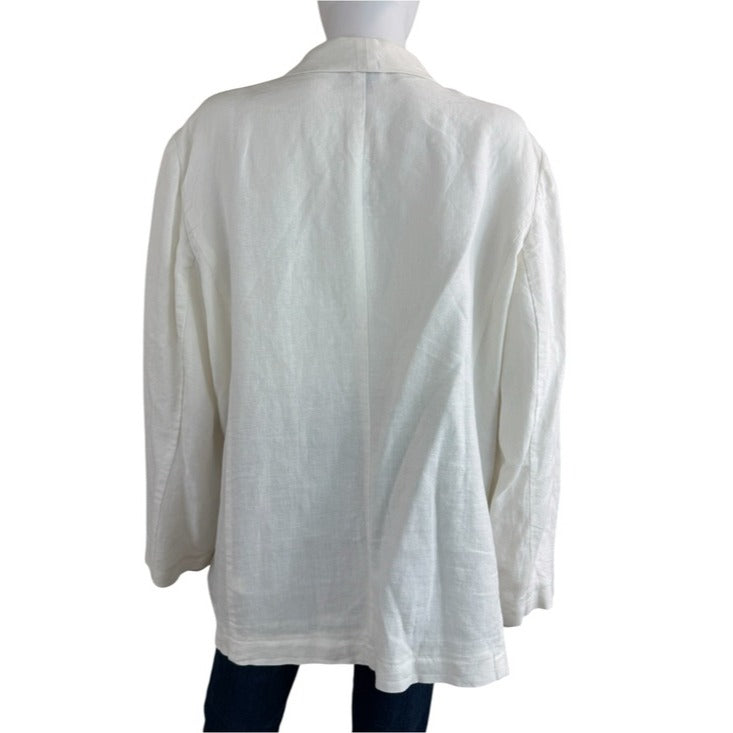 J. Jill White 100% Linen Blazer Size 2X