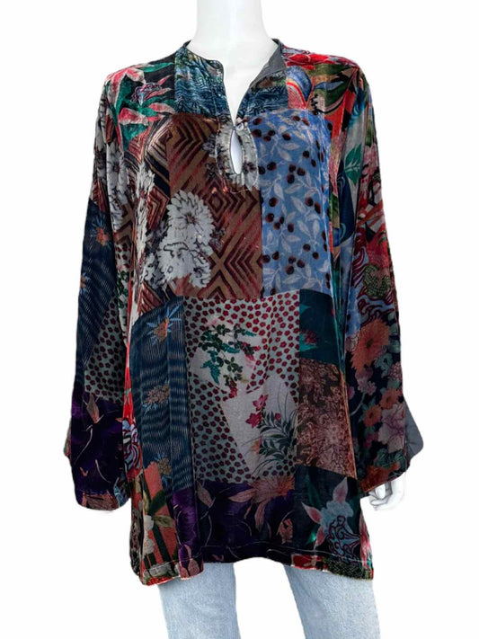 Johnny Was Velvet Print Tunic Size L