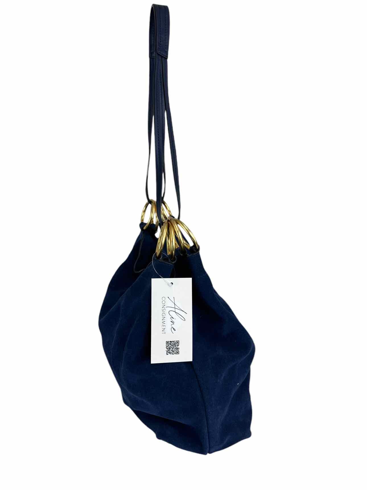 Tory Burch Farrah Suede Tote in Navy