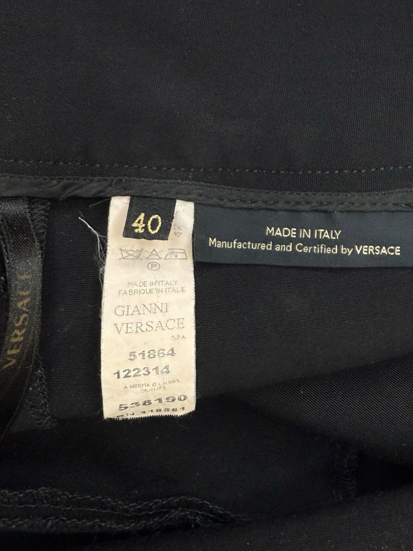 VERSACE Black Wool Trousers Size 40