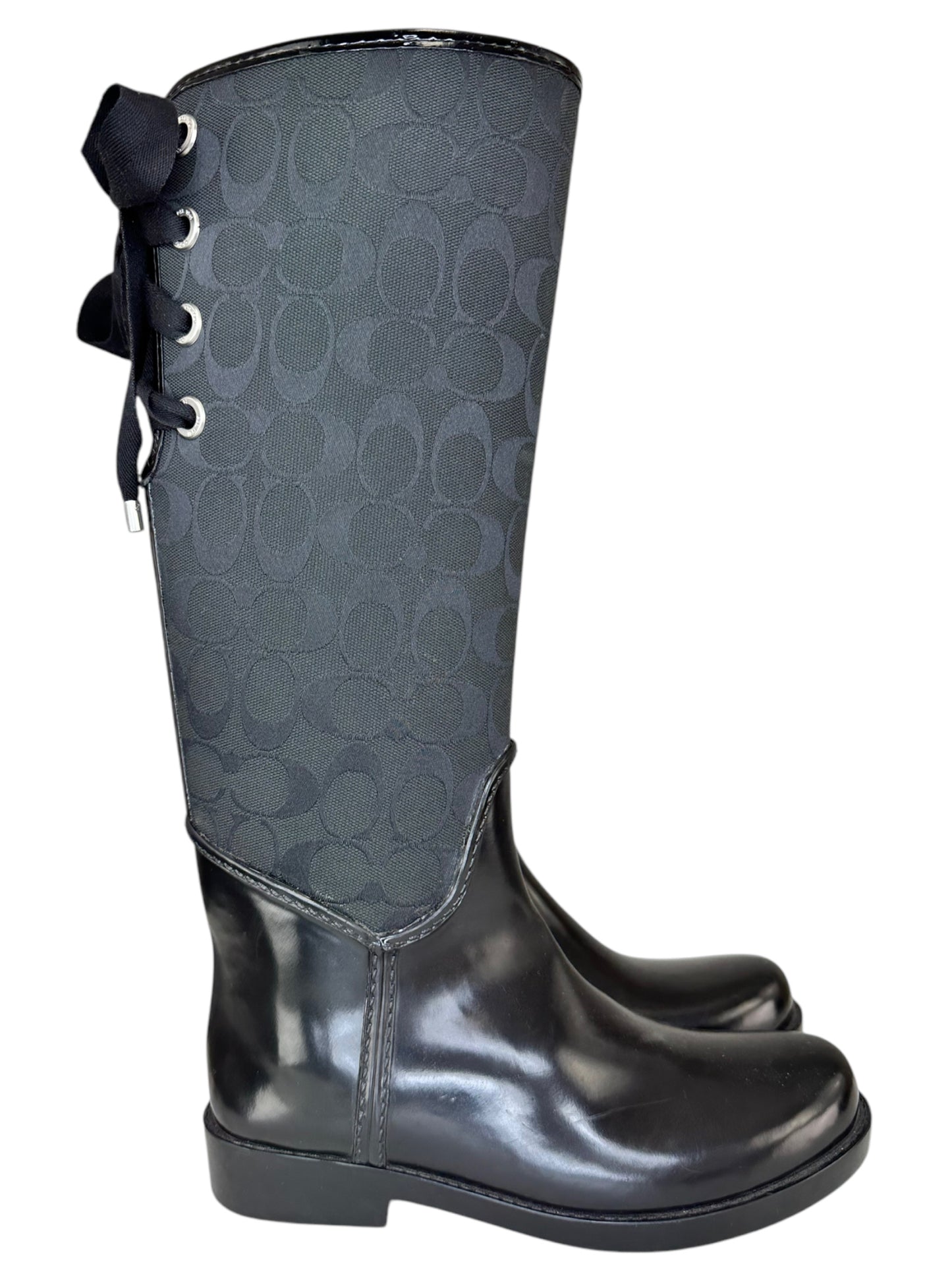 coach Black Rainboot Size 8