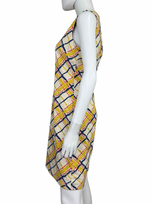 J. McLaughlin Yellow Plaid Midi Dress Size S