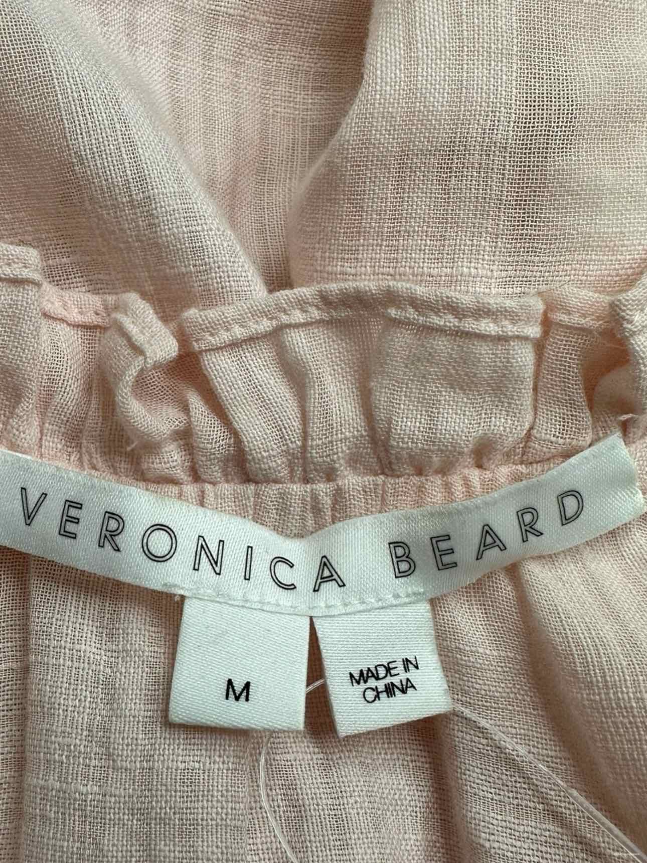 VERONICA BEARD Pink Linen Cotton Blend Blouse Size S