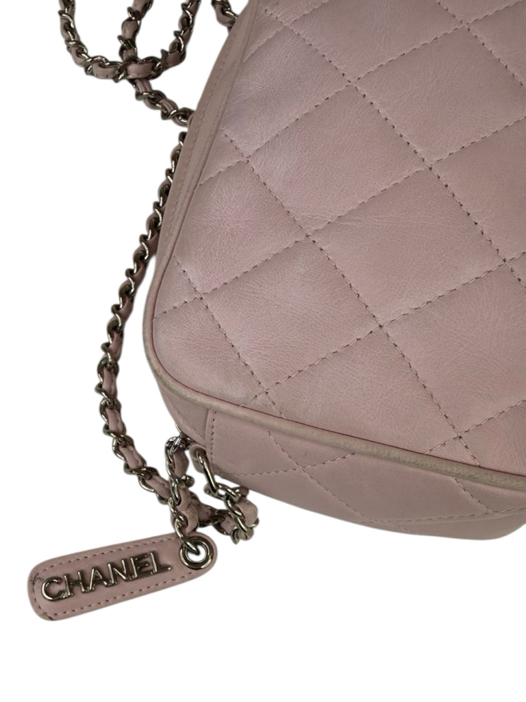 CHANEL Pink Quilted Leather Crossbody