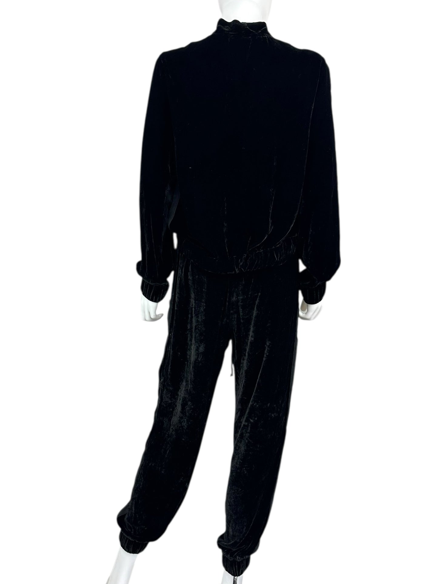 bella dahl Black Velvet Jogger Track Suit Set Size M