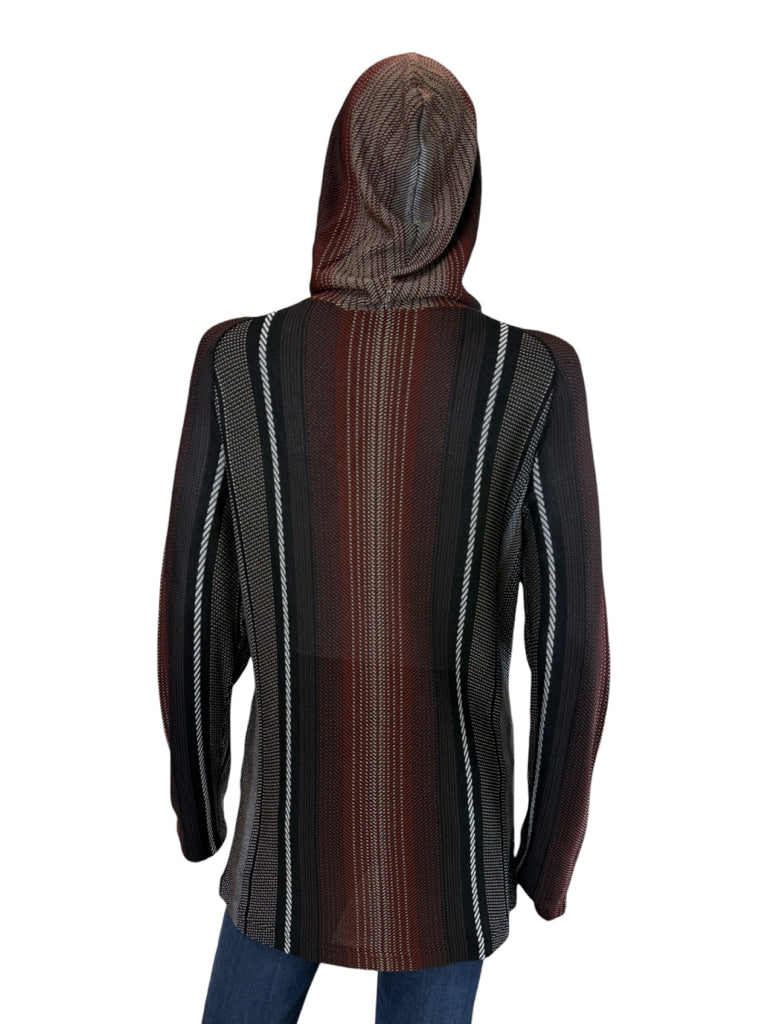 Tory Burch Striped Knit Hoodie Size L