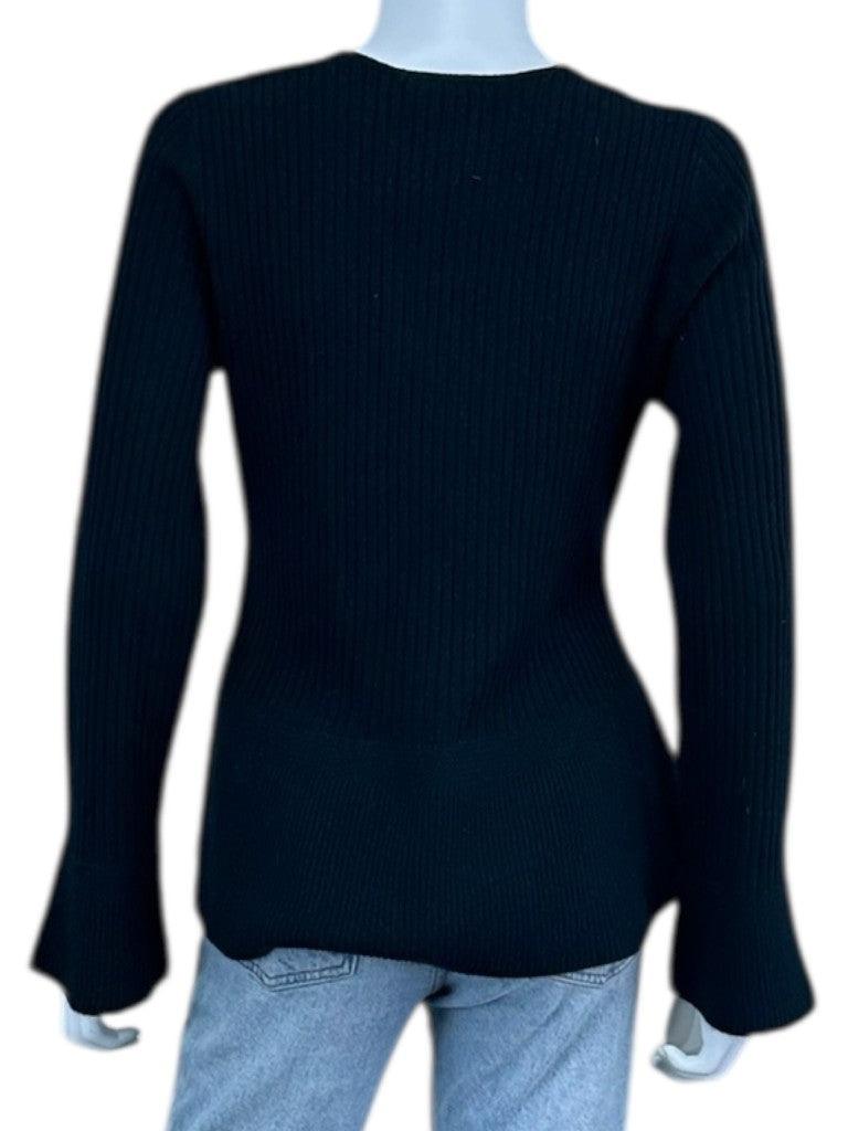 Talbots Black 100% Cashmere Ribbed Sweater Size M