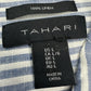 TAHARI 100% Linen Blue Striped Button-down Size L