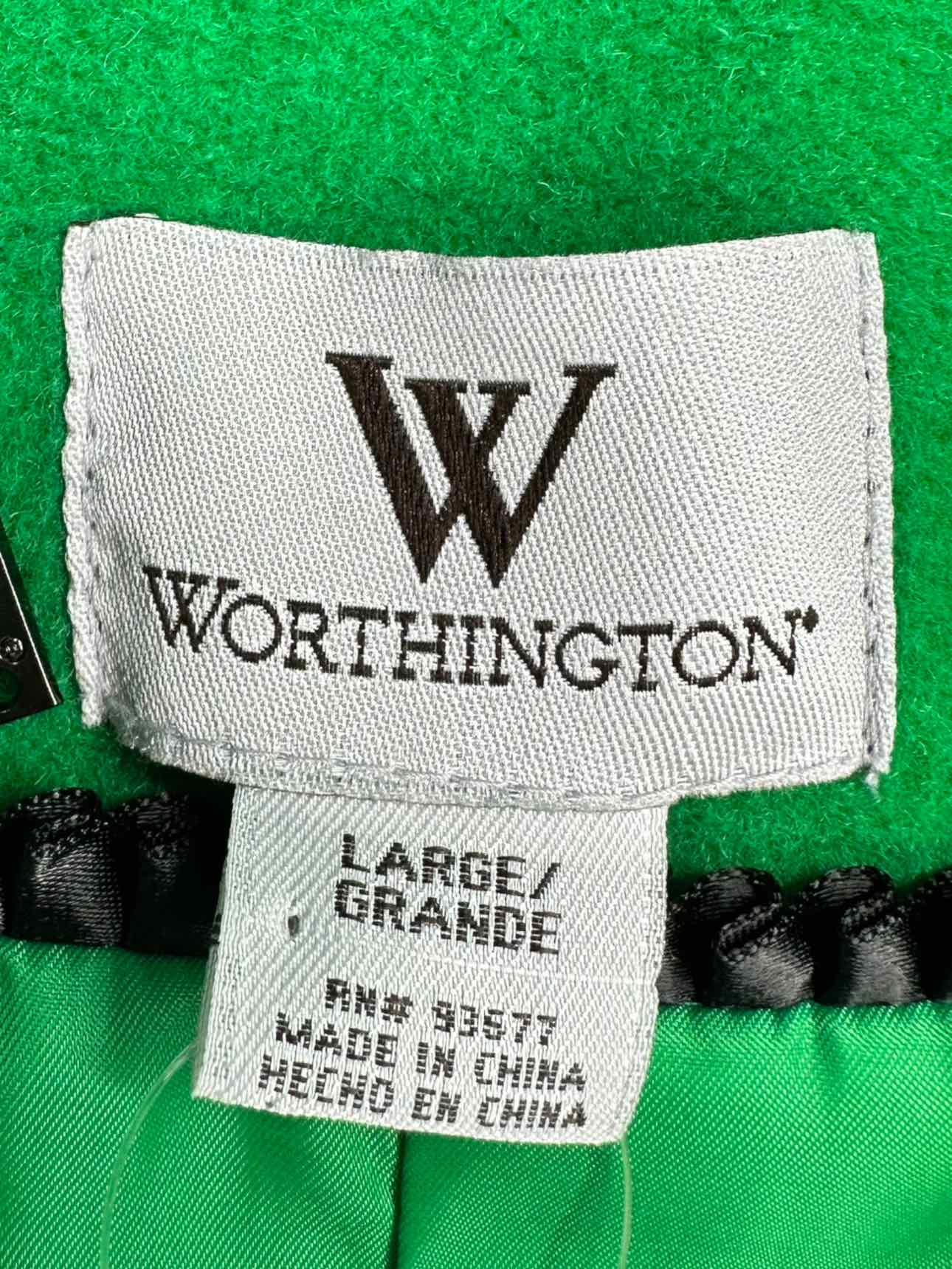 WORTHINGTON Wool Blend Green Pea Coat Size L