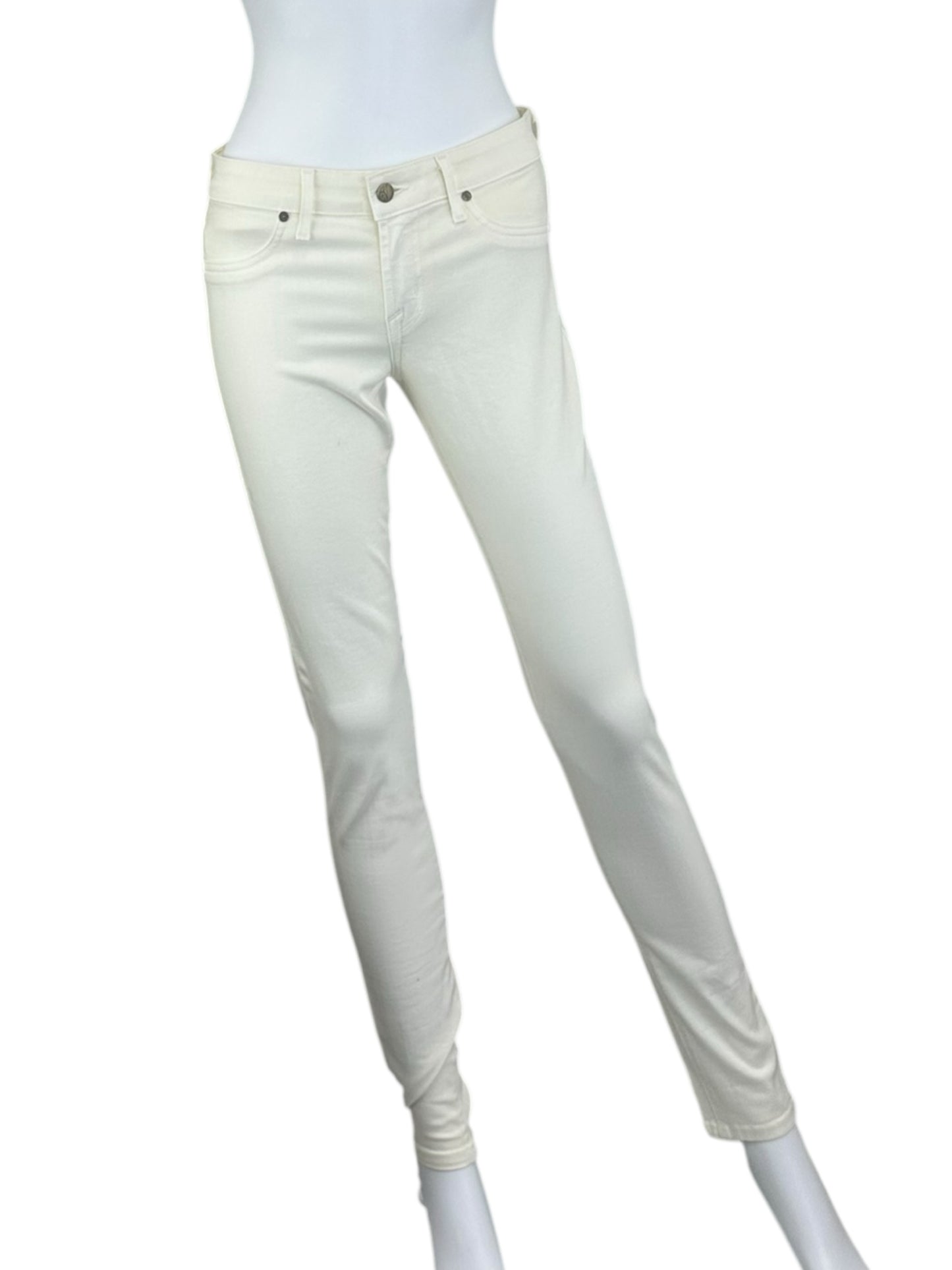 VIZCAINO Cream Skinny Jeans Size 26