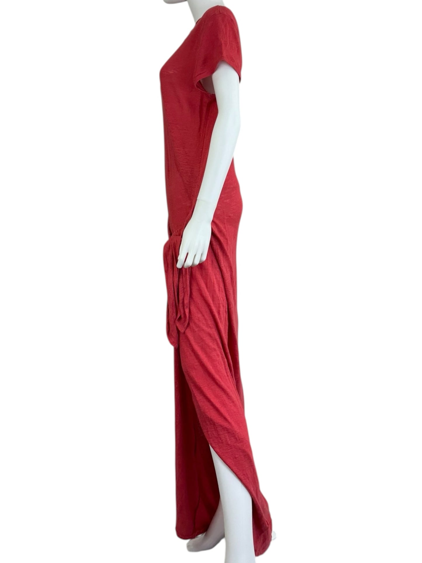 POLO by Ralph Lauren Red 100% Linen Knit Maxi Dress Size S