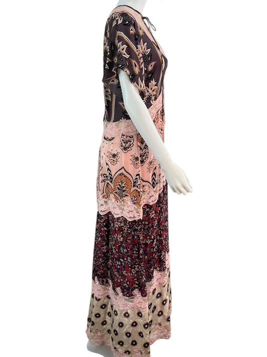 FARM Rio NWT Pink Glam Tapestry Maxi Dress Size M