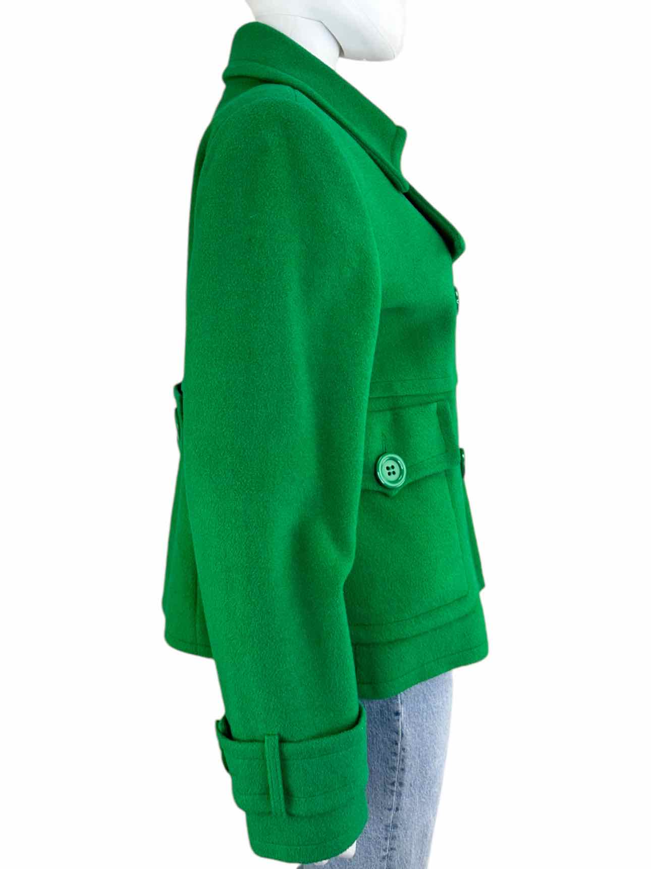 WORTHINGTON Wool Blend Green Pea Coat Size L