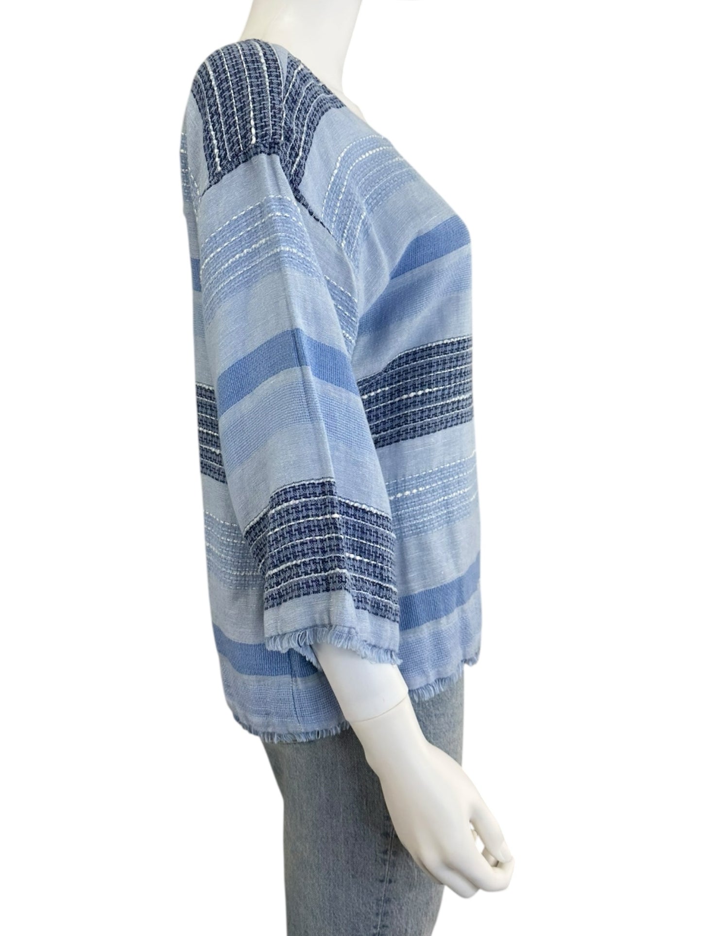 bella dahl Blue Striped Top Size S